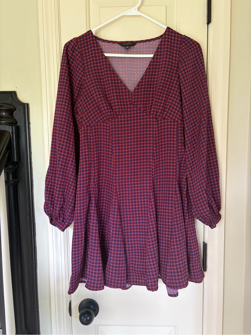 Banana Republic Red and Blue Geometric Print Dress
